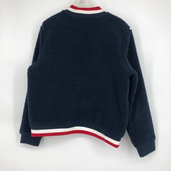 Tommy Hilfiger Navy Sherpa Bomber Jacket size Large - Picture 3 of 16